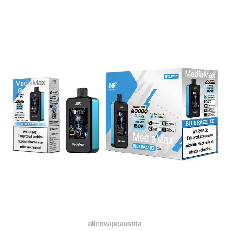 JNR MediaMax 40.000 Puff 882F621 blaues Razz-Eis JNR vape nicotine