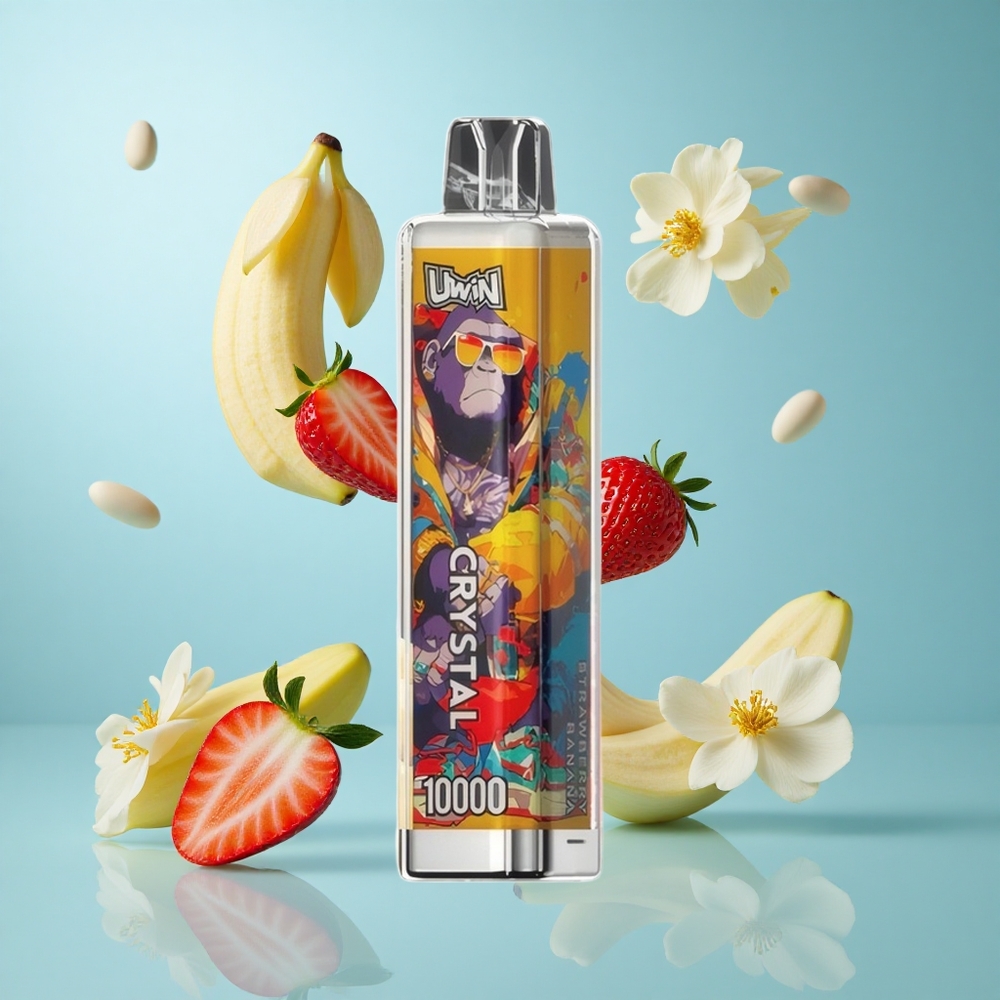 UWIN Crystal 10000 Züge Einweg-Vape Erdbeer-Banane mit RGB-Licht