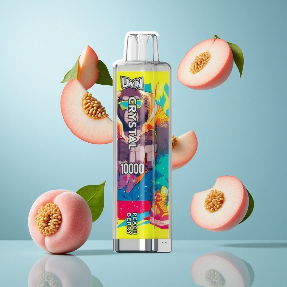 UWIN Crystal 10000 Züge Pfirsich-Beere Einweg-Vape mit RGB-Licht