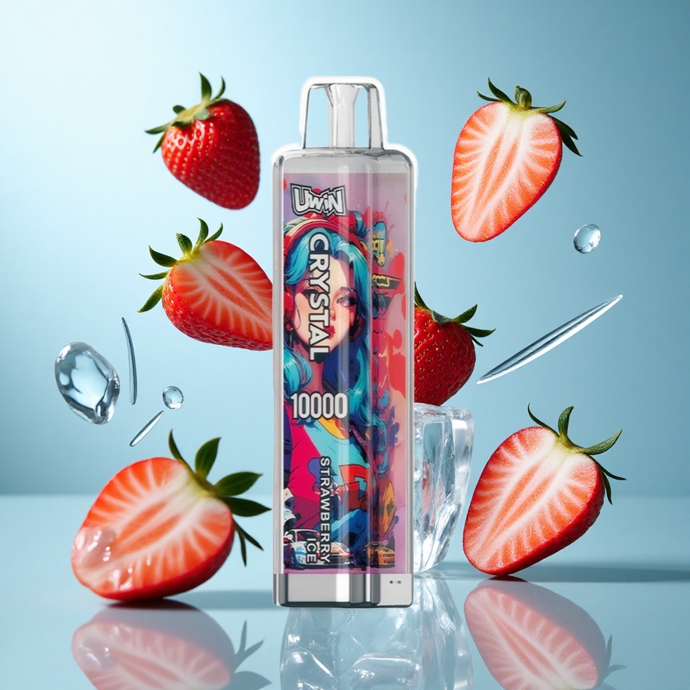 Uwin Crystal 10000 Züge Einweg-Vape Erdbeer-Eis mit RGB-Licht