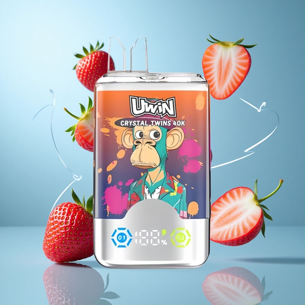 Uwin Crystal Twins 40000 Züge Einweg-Vape Erdbeere Himbeere Kirsche Mr Blue 32ml