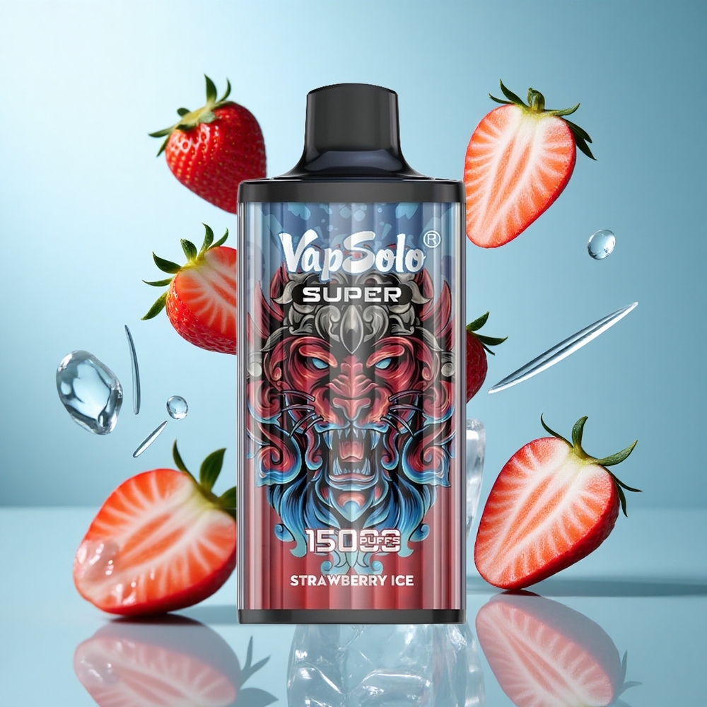 Vapsolo Super 15000 Züge Einweg-Vape Erdbeer-Eis 40ml
