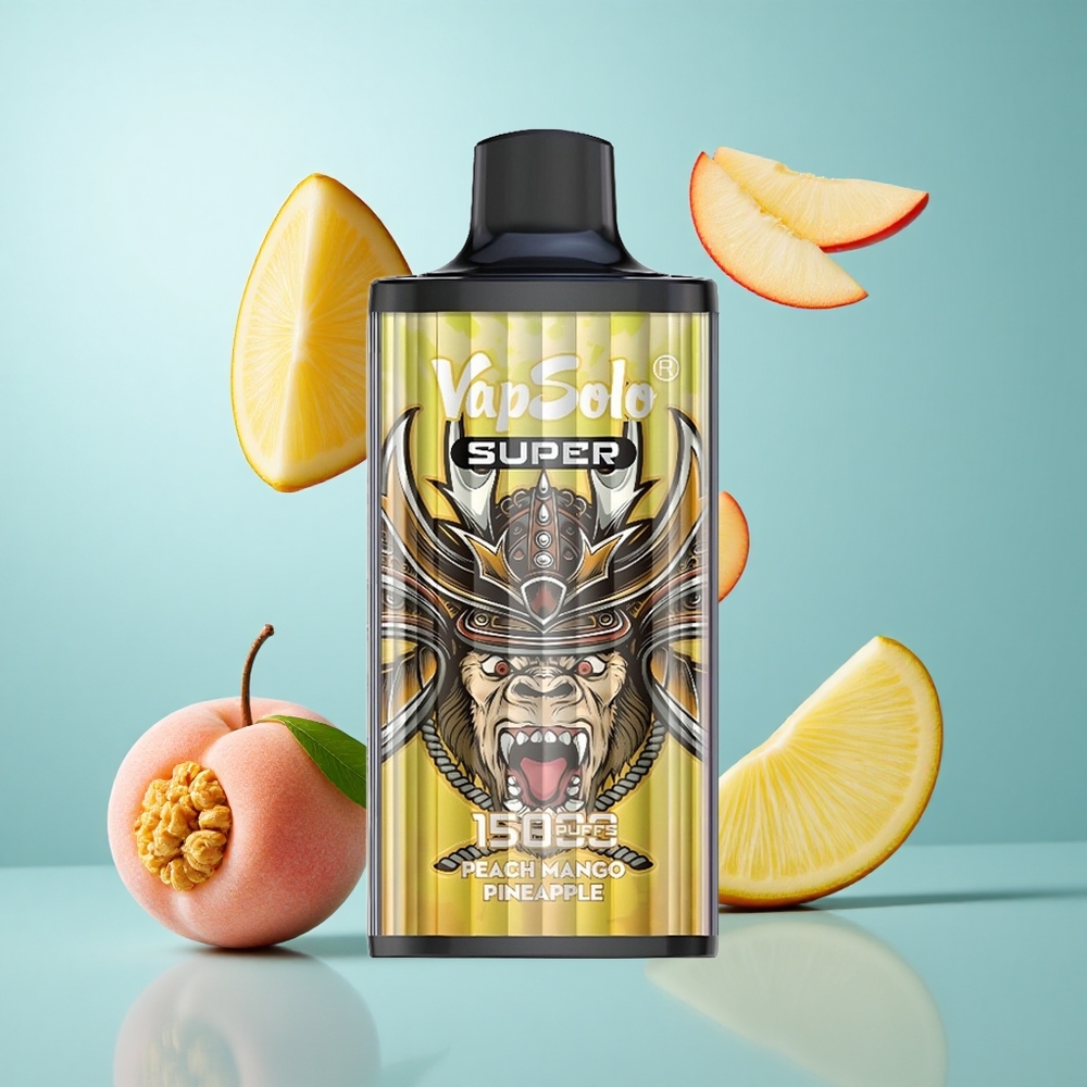 Vapsolo Super 15000 Züge Einweg-Vape Pfirsich Mango Ananas 40ml E-Liquid