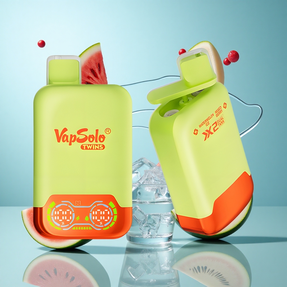 Vapsolo Twins 20000 Züge Einweg-Vape Wassermelone-Eis & Gemischte Beeren mit Typ-C-Ladung
