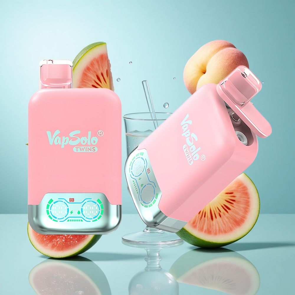 Vapsolo Twins 20000 Züge Erdbeer-Eis & Mango-Pfirsich-Wassermelone Typ-C