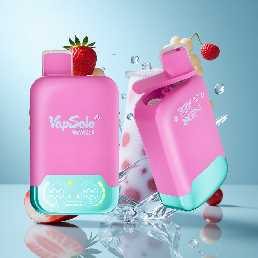 Vapsolo Twins 20000 Züge Erdbeere Himbeere Kirsche Eis & Traube Eis Typ-C