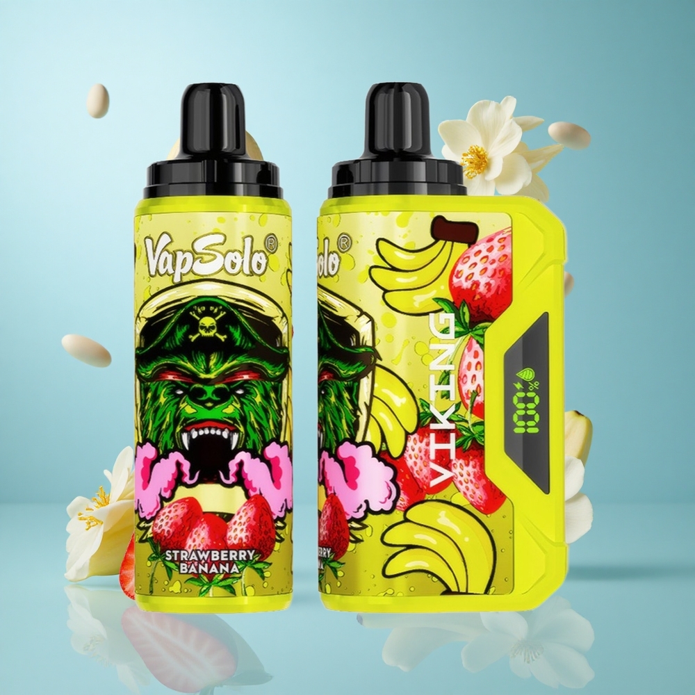 VapSolo VIKING 12000 Züge Einweg-Vape Erdbeer-Banane mit 22ml E-Liquid