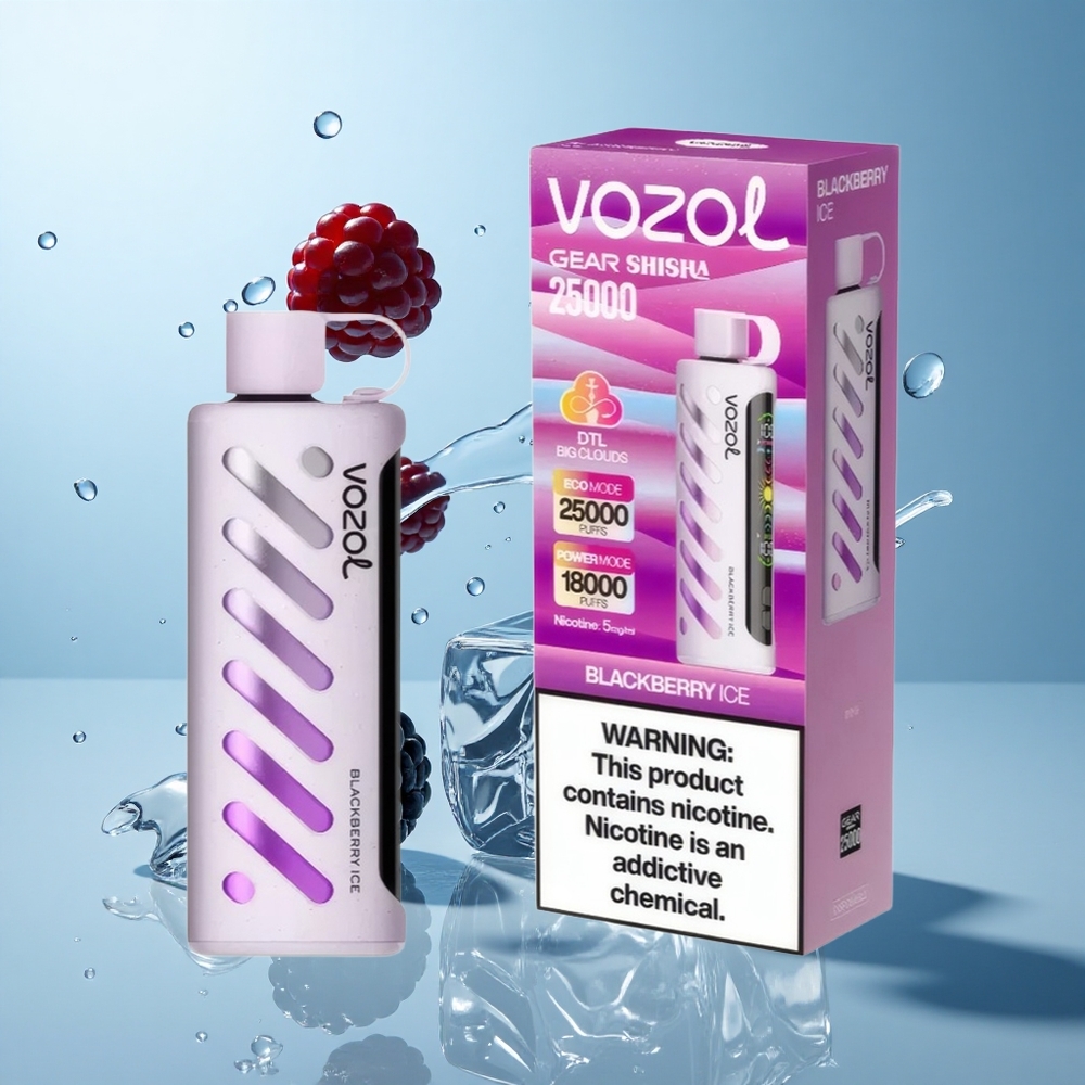 VOZOL Gear Shisha 25000 Züge Schwarzbeer-Eis