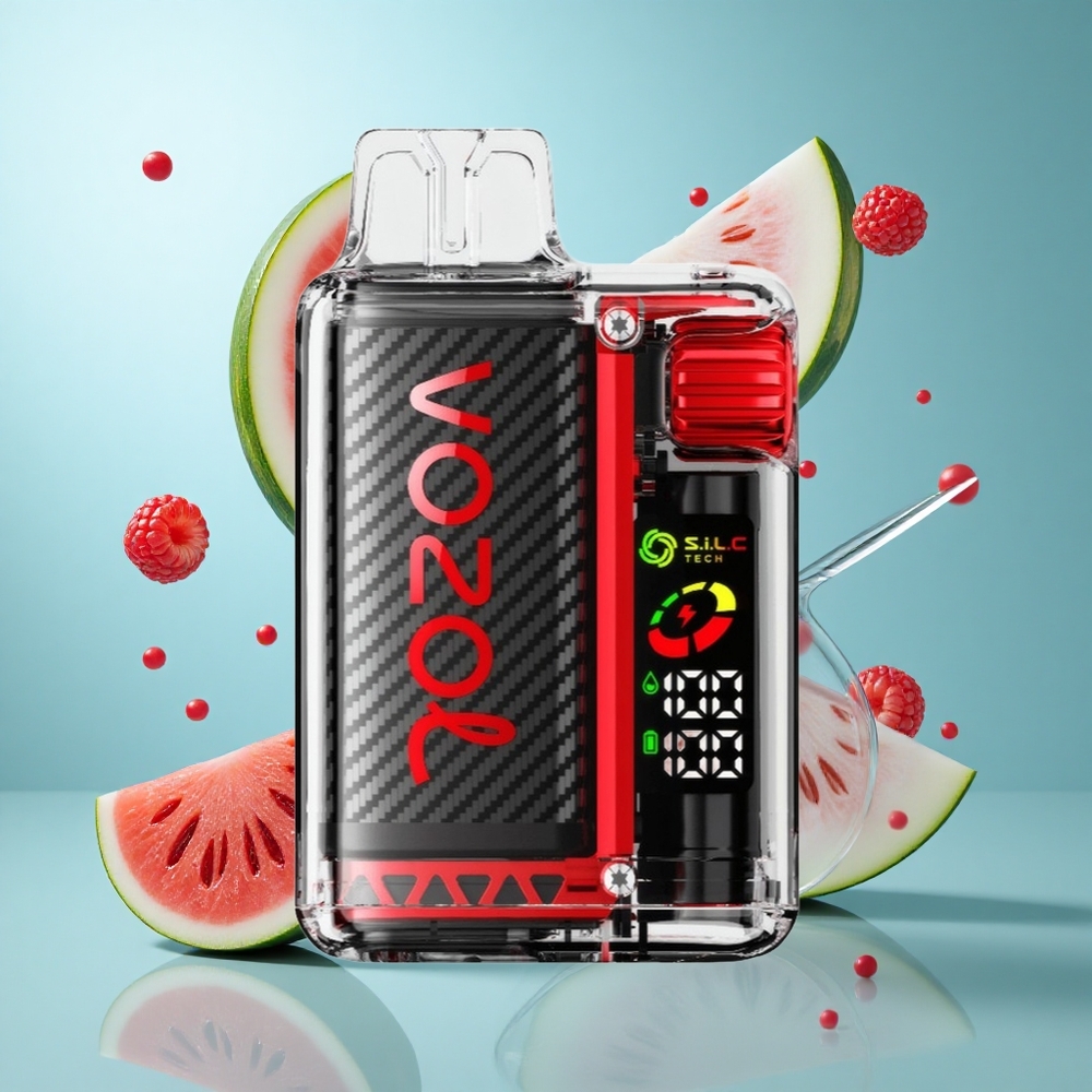 VOZOL Vista 20000 Züge wiederverwendbares Kit Himbeer-Wassermelone OLED-Bildschirm